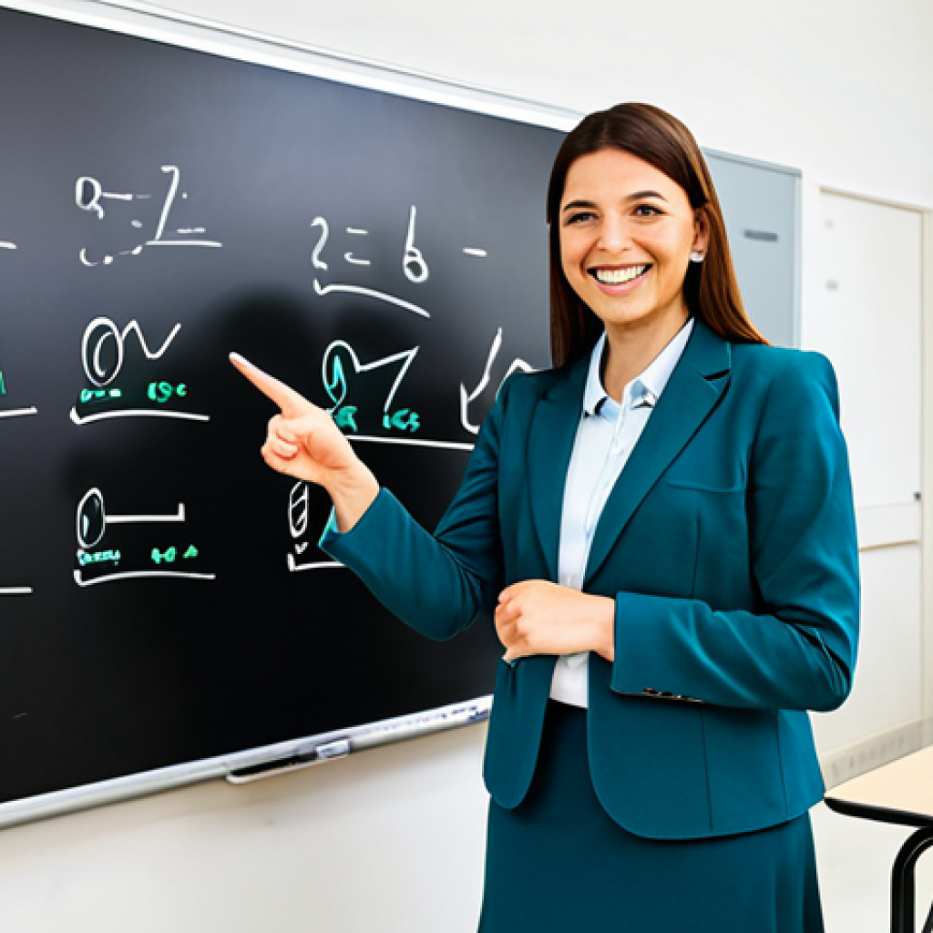 **
"A fully clothed female teacher in her late 20s, wearing a modest professional blazer and skirt, standing in a bright, modern classroom. She is smiling warmly and pointing to a digital whiteboard displaying a colorful, age-appropriate science lesson. Safe for work, appropriate content, perfect anatomy, natural proportions, well-formed hands, proper finger count, professional photography, high quality, family-friendly, professional dress."
**
