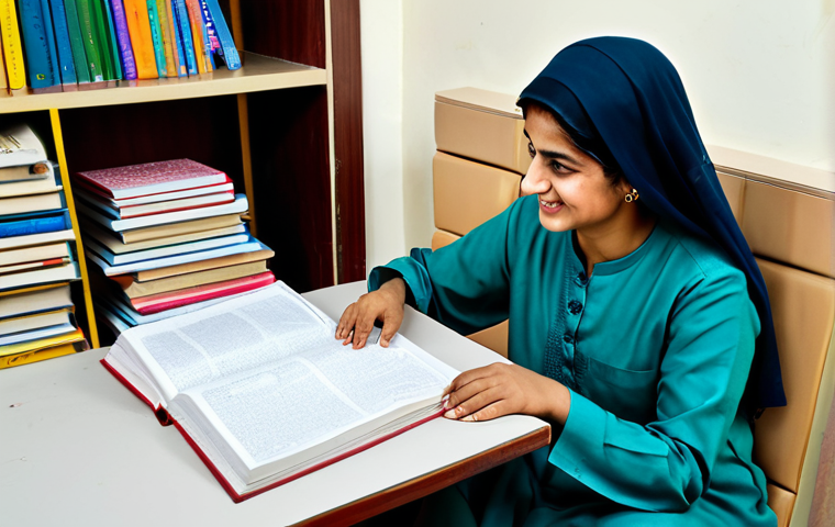 **
"A Pakistani mother, fully clothed in a modest shalwar kameez, sits at a table with her child, who is also fully clothed, surrounded by textbooks and workbooks in Urdu. The scene is a bright and cheerful home environment. Emphasis on learning materials and a positive, supportive atmosphere. Safe for work, appropriate content, family-friendly, professional photography, perfect anatomy, natural proportions."
**