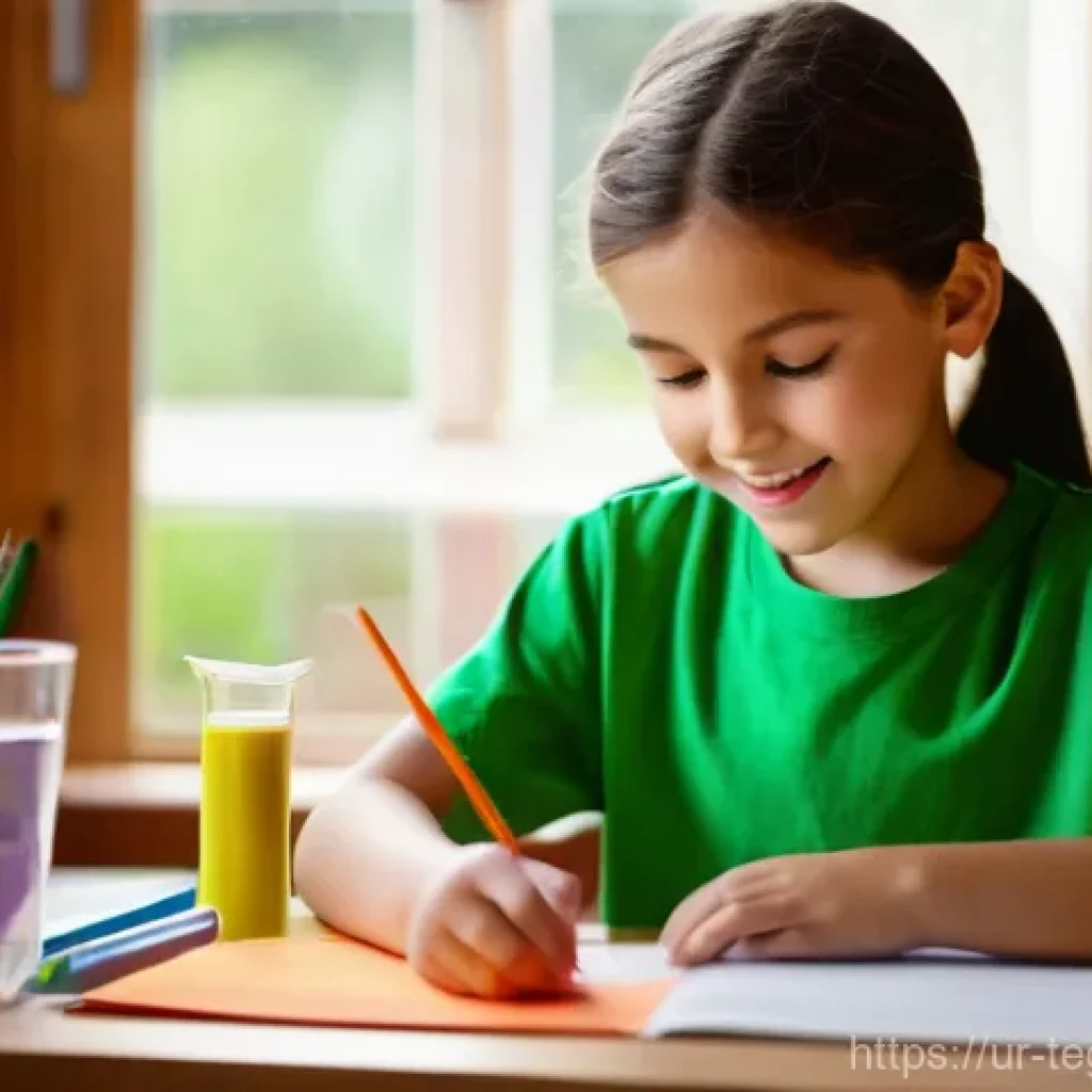 홈스쿨링의 긍정적 효과 연구 - **Prompt 1: Nurturing Curiosity and Hands-On Learning at Home**
"A vibrant and cozy home study a...