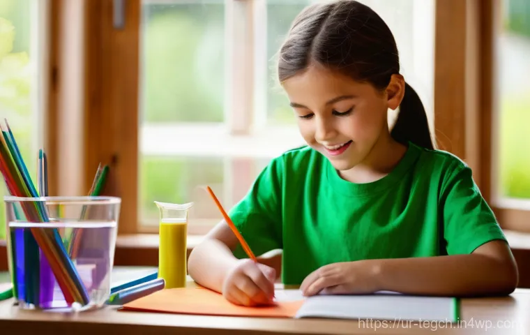 홈스쿨링의 긍정적 효과 연구 - **Prompt 1: Nurturing Curiosity and Hands-On Learning at Home**
"A vibrant and cozy home study a...
