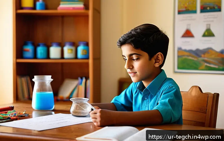 홈스쿨링에서의 직업 체험 프로그램 - A bright and colorful home schooling setup in a traditional Pakistani living room, featuring a young...